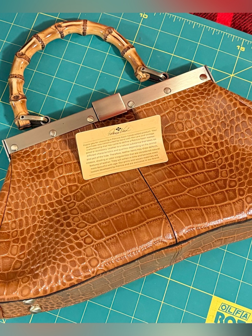 Patricia Nash Anastasie Frame Handbag With Bamboo Handles